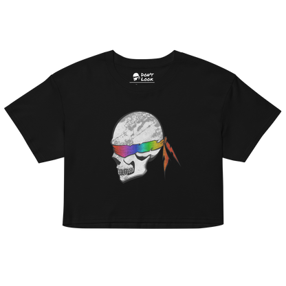BLINDFOLDED SKULL WOMEN'S CROP TOP