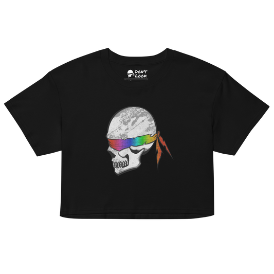 BLINDFOLDED SKULL WOMEN'S CROP TOP